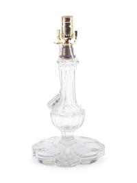 A Cut Glass Oil Lamp