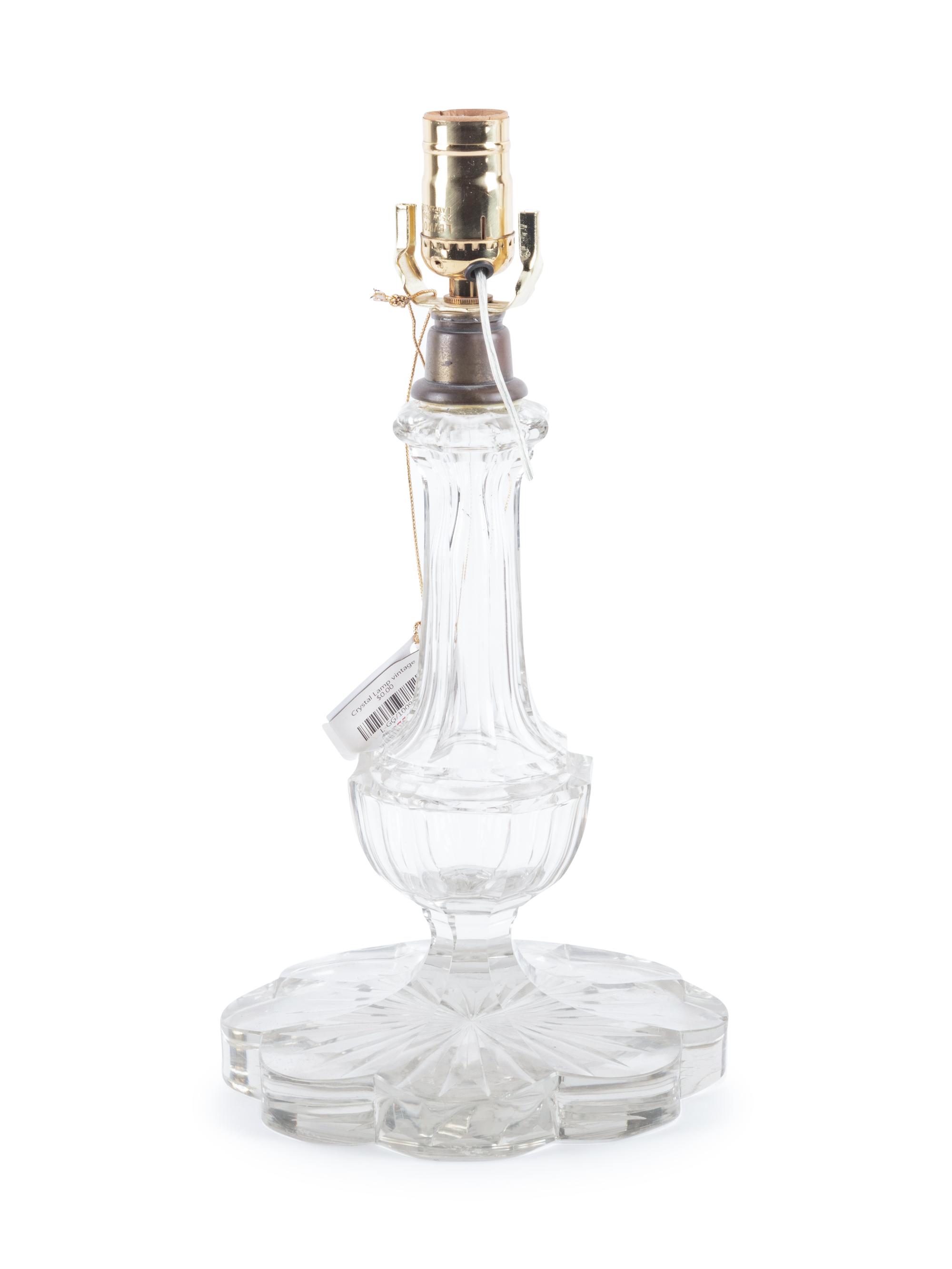 A Cut Glass Oil Lamp