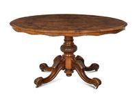 A Victorian Burl Walnut Flip-Top Table