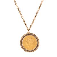 YELLOW GOLD LIBERTY COIN PENDANT NECKLACE