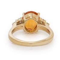 Spessartine Garnet, Diamond, and Yellow Gold Ring