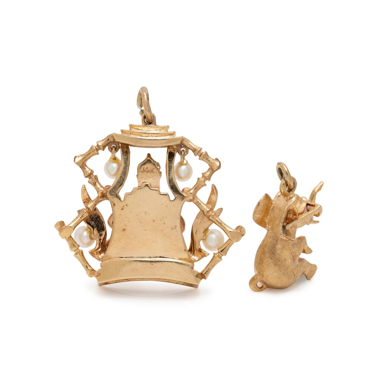COLLECTION OF YELLOW GOLD CHARMS