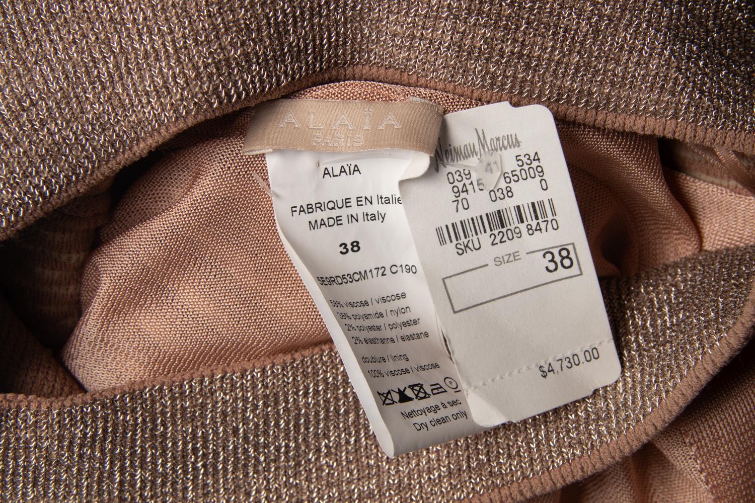 Alaïa Metallic Knit Dress