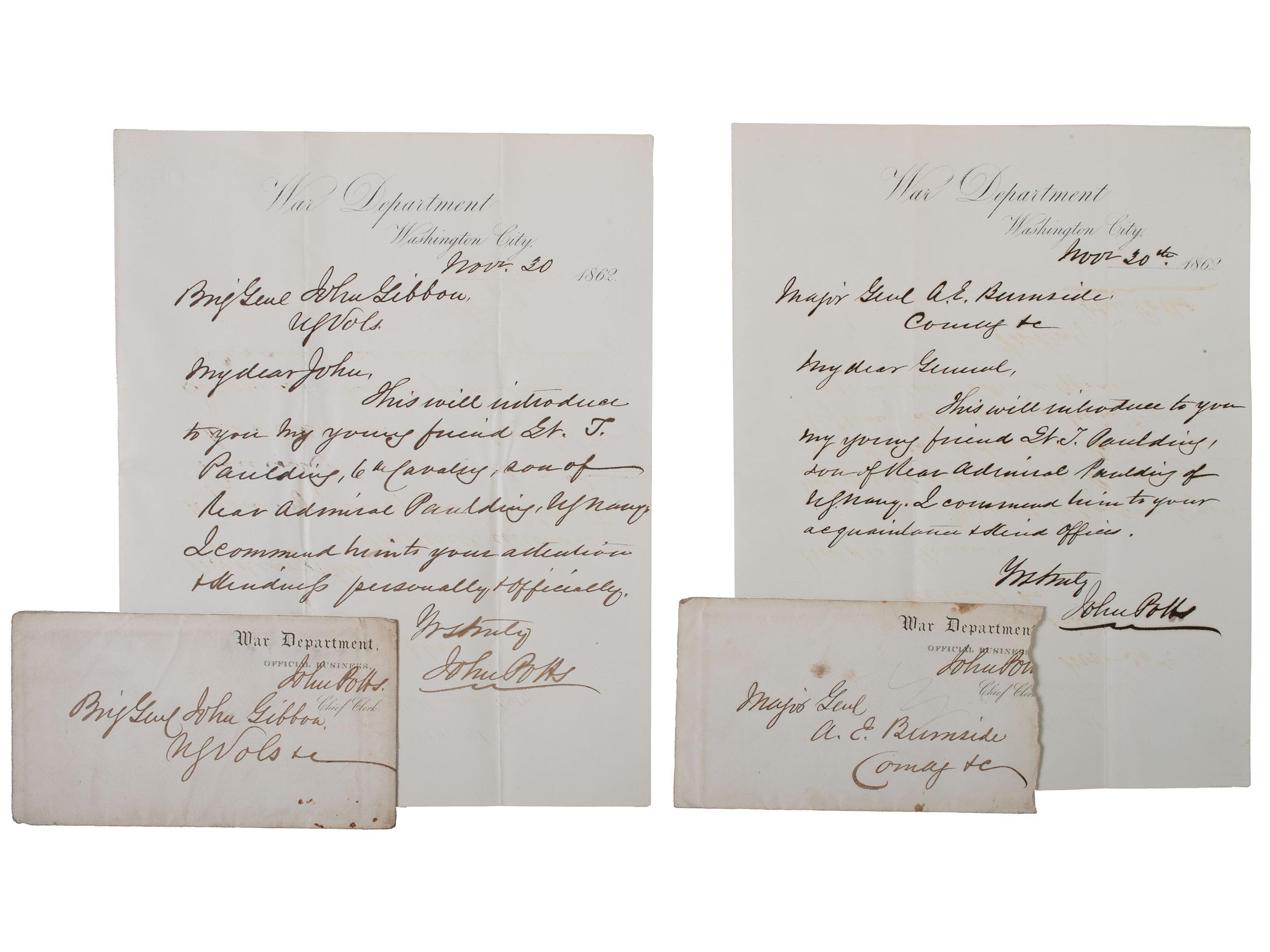 [CIVIL WAR]. War-date letters and diary of Capt. Tattnall Paulding (1840-1907), 6th US Cavalry, POW Battle of Fairfield, incl. Gettysburg Campaign and Libby Prison content.