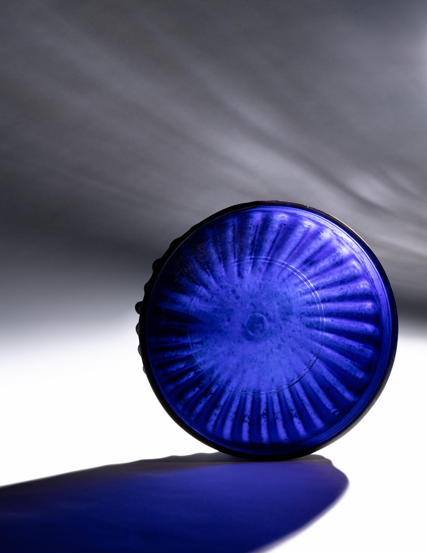 A Roman Cobalt Blue Molded Glass Bowl
