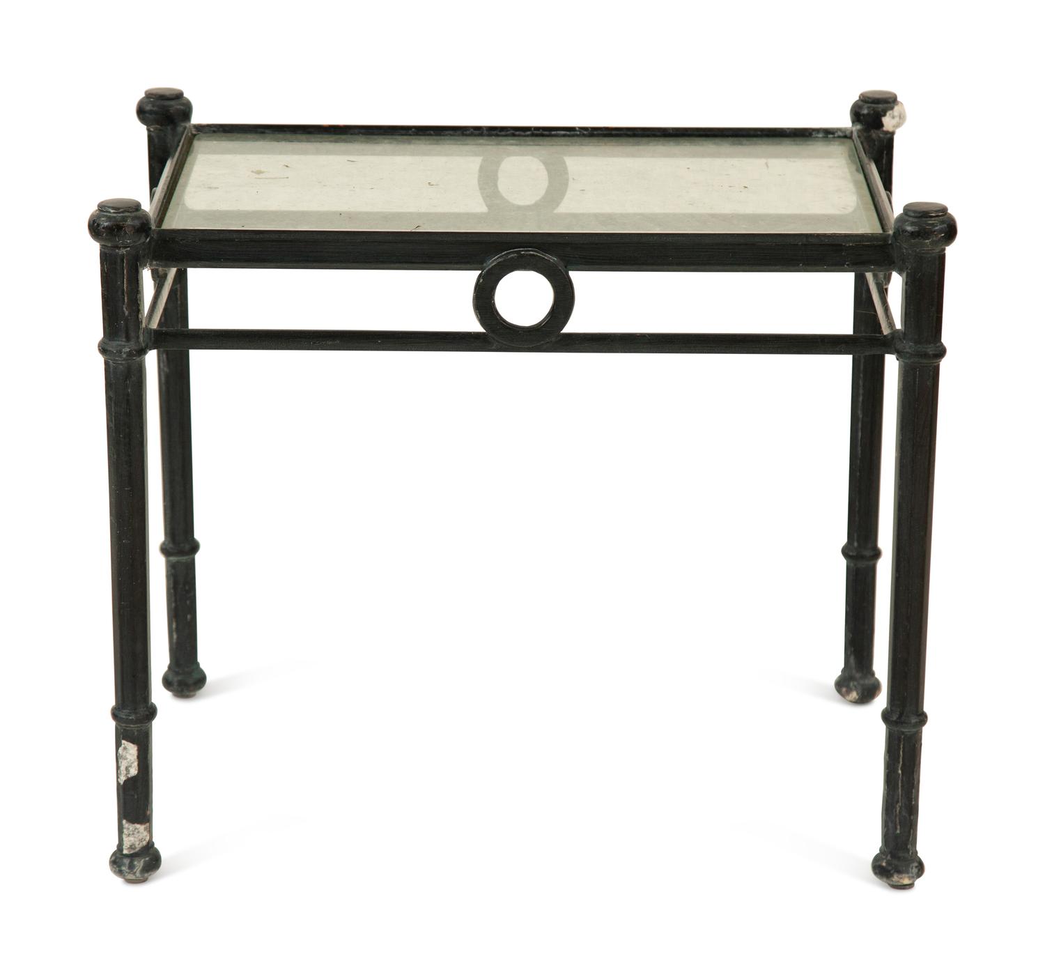 A Group of Neoclassical Style Painted Aluminum Garden Furniture — 20th Century