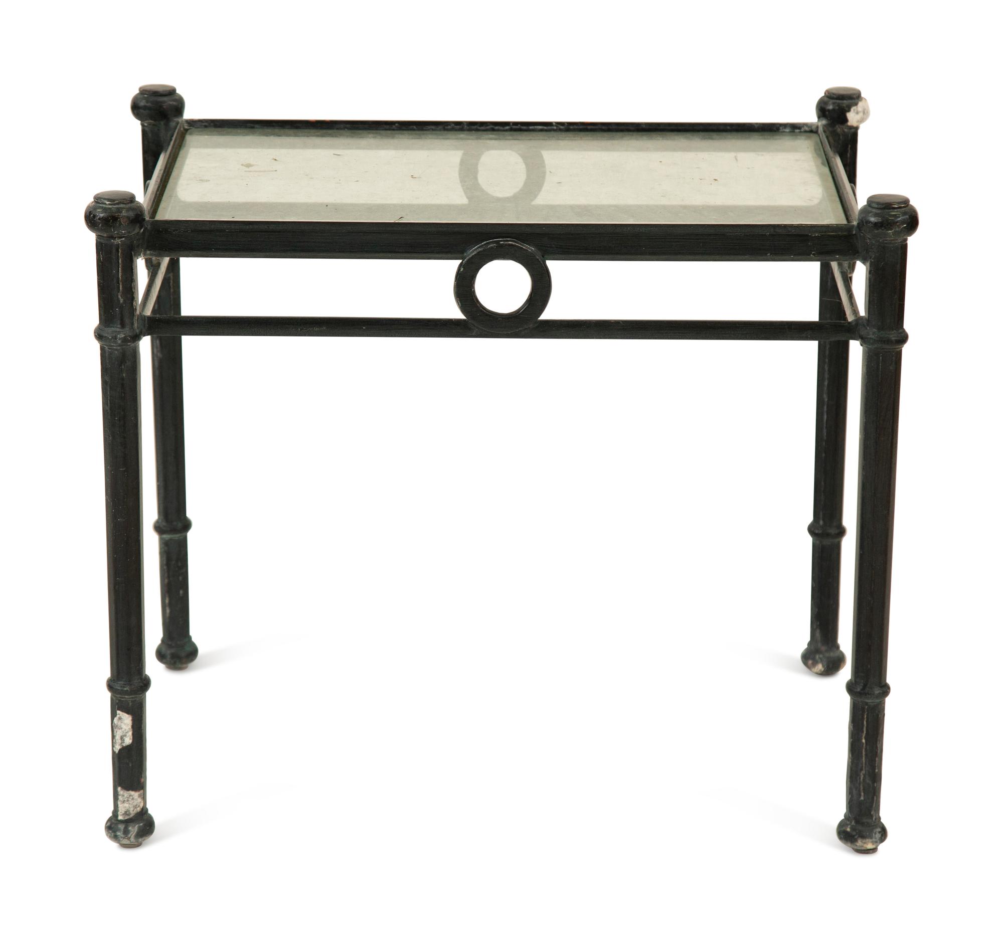 A Group of Neoclassical Style Painted Aluminum Garden Furniture — 20th Century