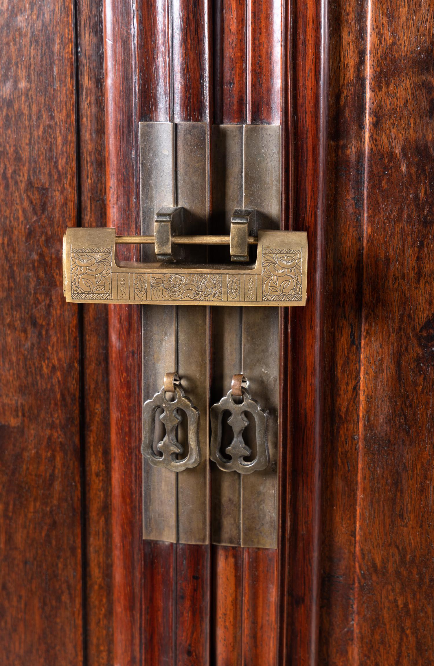 A Pair of Chinese Huali Square-Corner Cabinets, Fangjiaogui