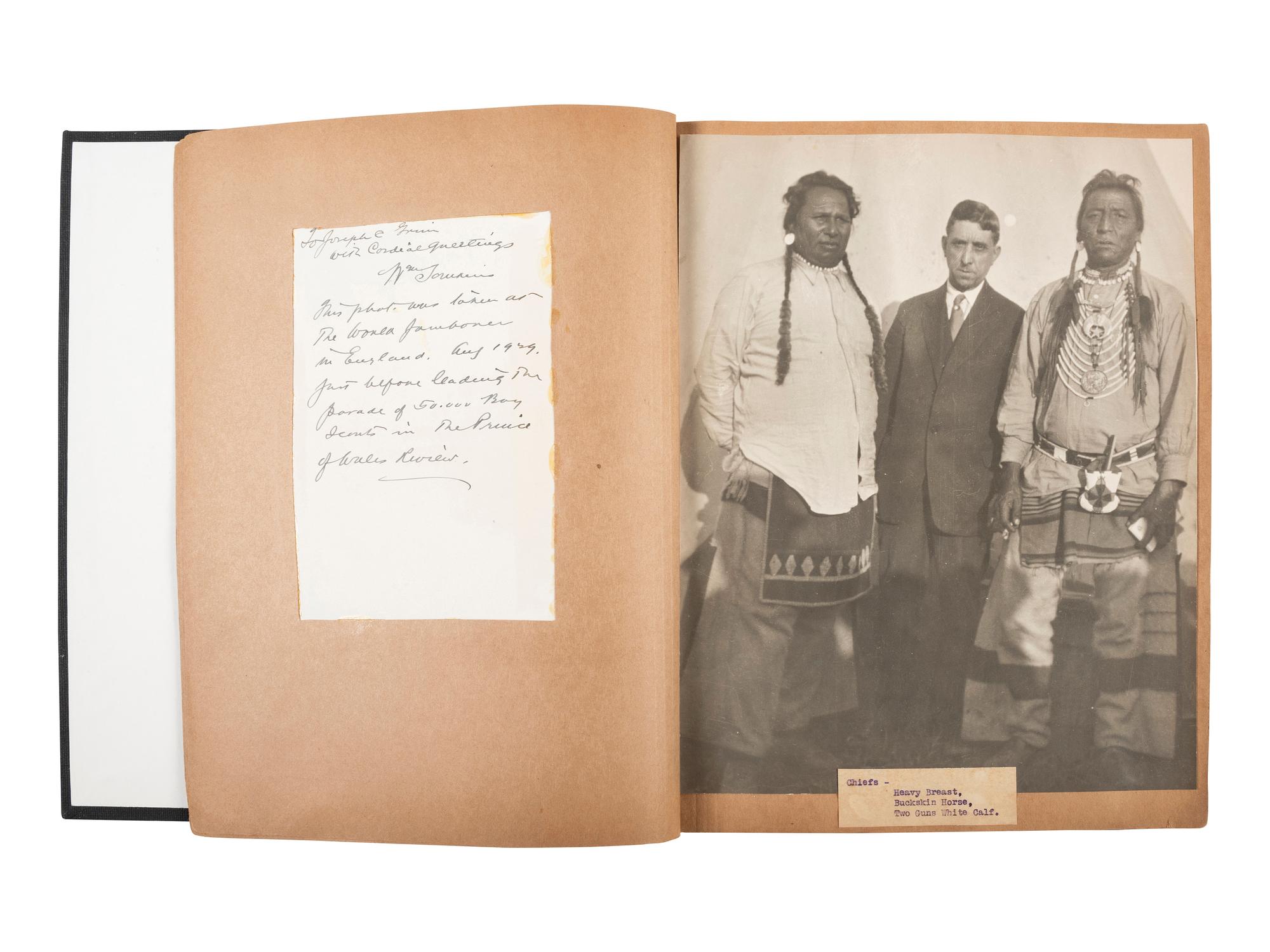 [NATIVE AMERICANS]. Album of 18 photographs of Blackfeet Chiefs, incl. Two Guns White Calf.