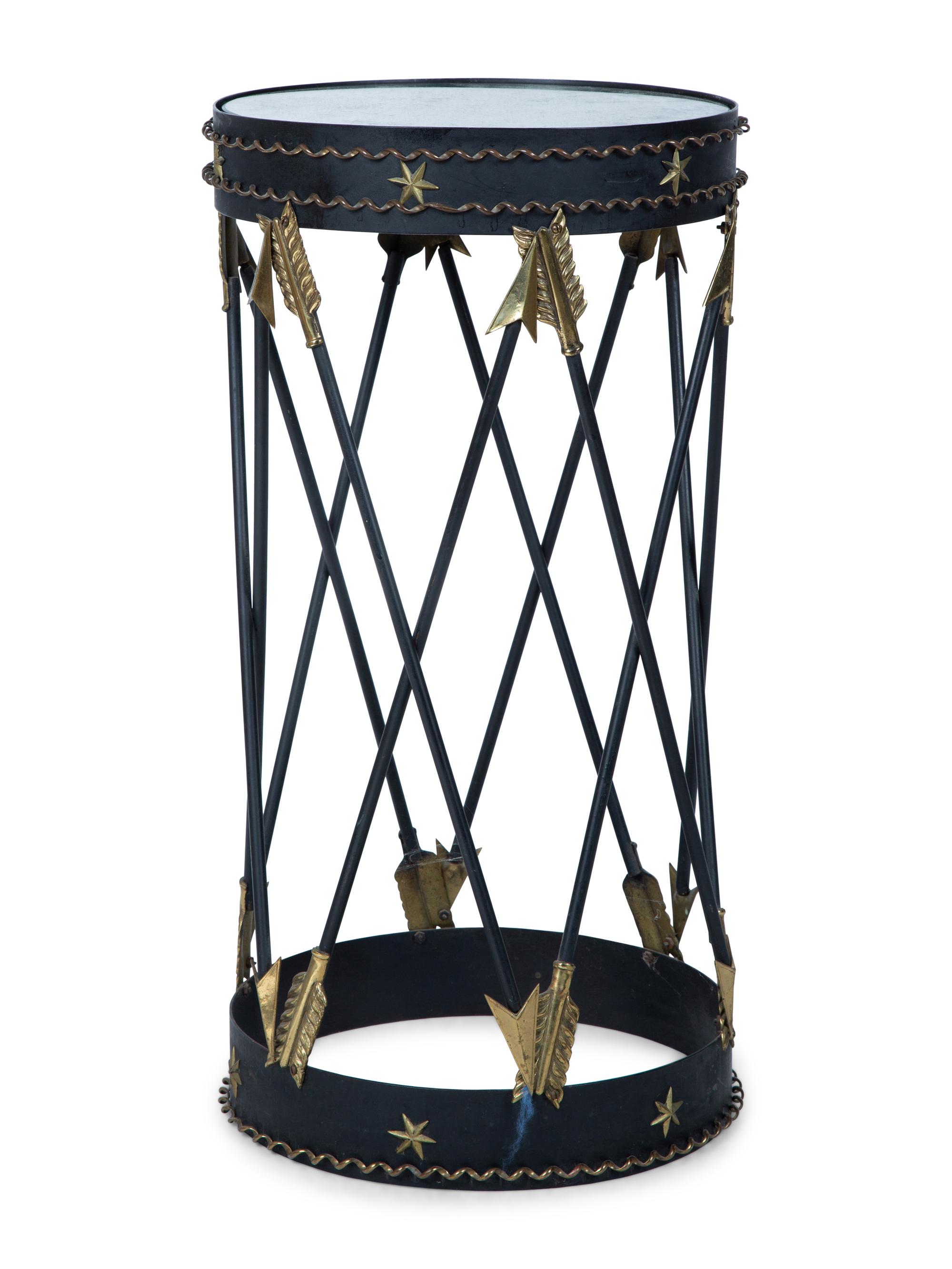 An Italian Neoclassical Style Tole Mirror-Top Table