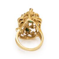 Diamond, Tourmaline, and Yellow Gold Ring