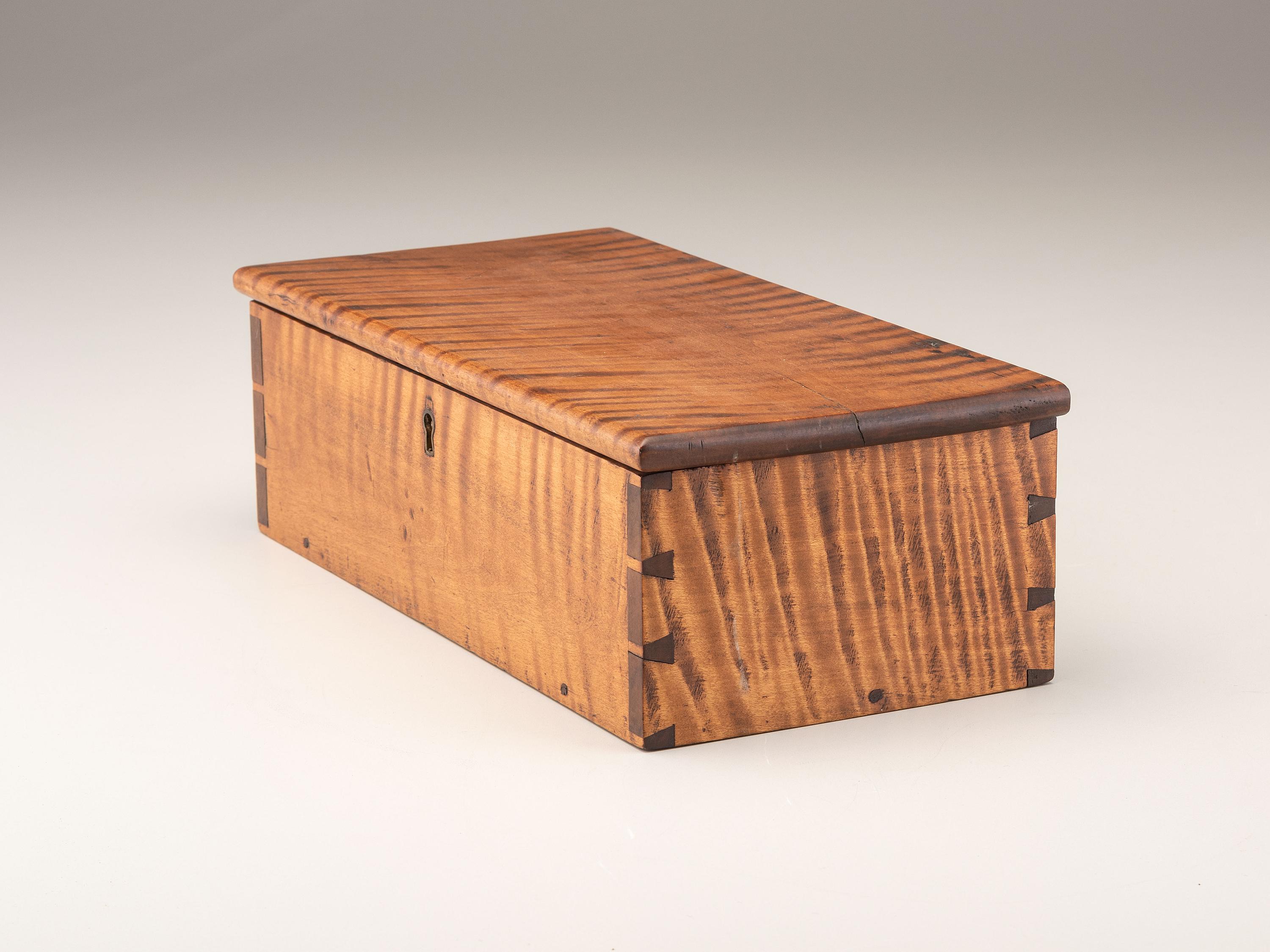 A Tiger Maple Document Box