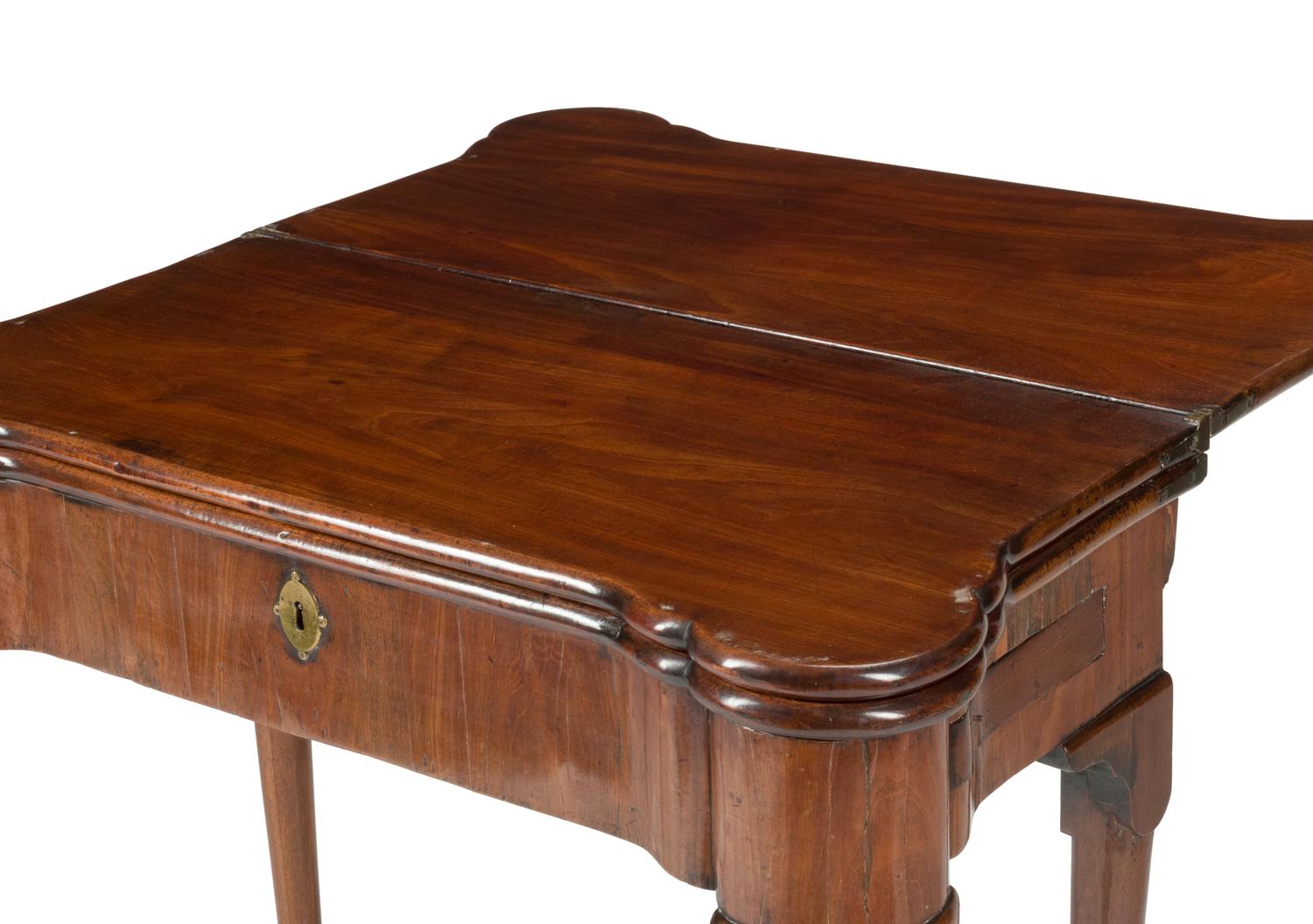 A George III Mahogany Three-Fold Flip-Top Table