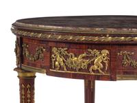 A Louis XVI Style Marble-Top Bouillotte Table