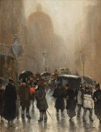 Luigi Loir, (French, 1845-1916), Thread Needle St. London