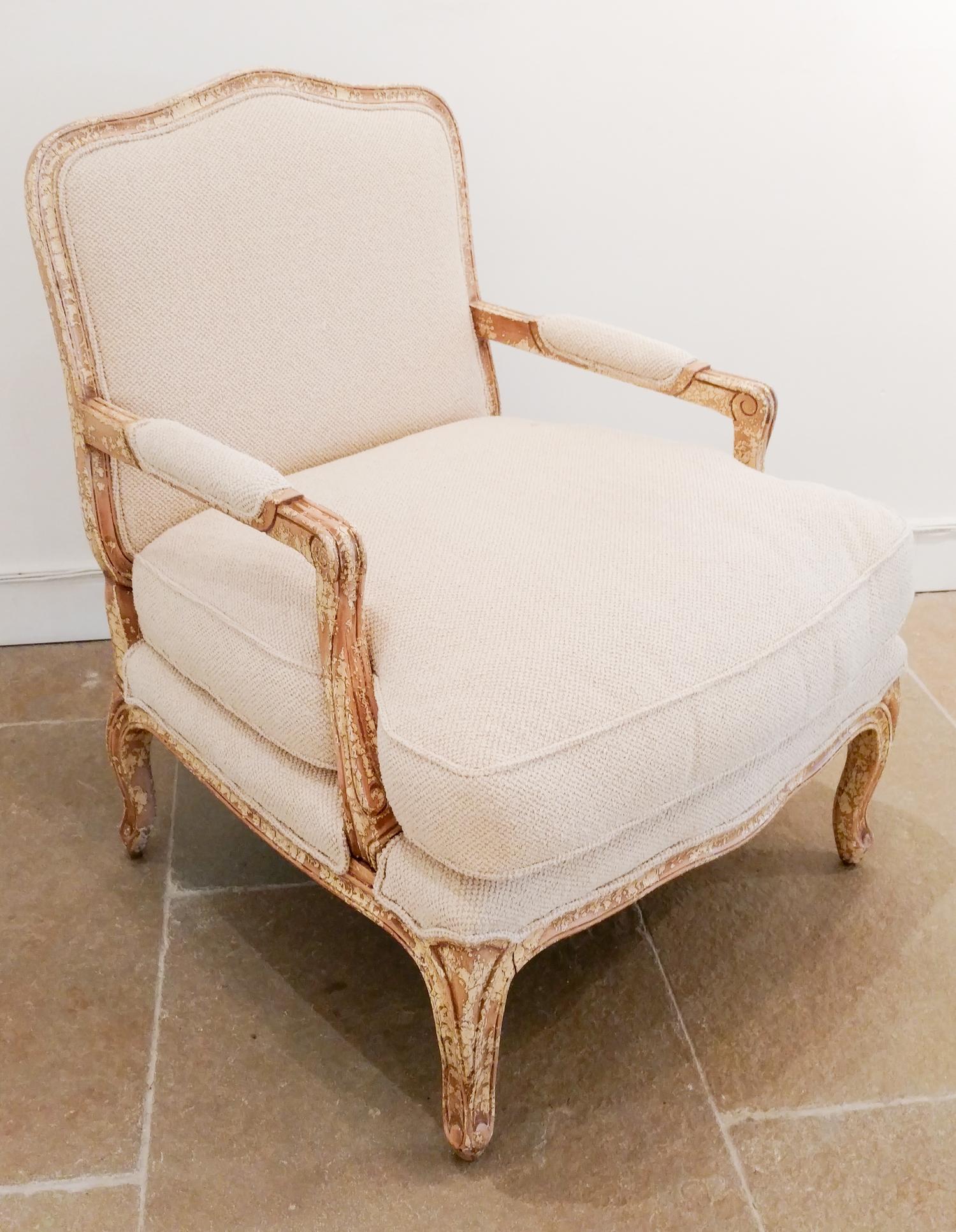 A Pair of Louis XV Side Chairs Height 39 1/2 inches.
