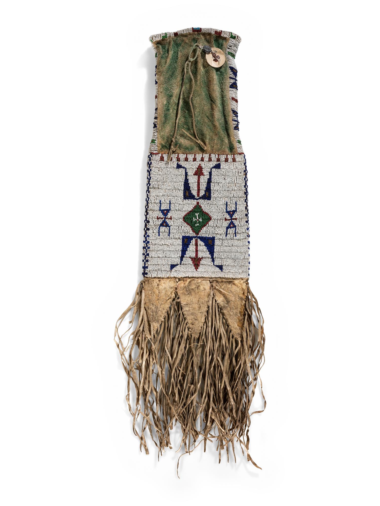 Northern Plains Beaded Hide Tobacco Bag