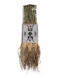 Northern Plains Beaded Hide Tobacco Bag