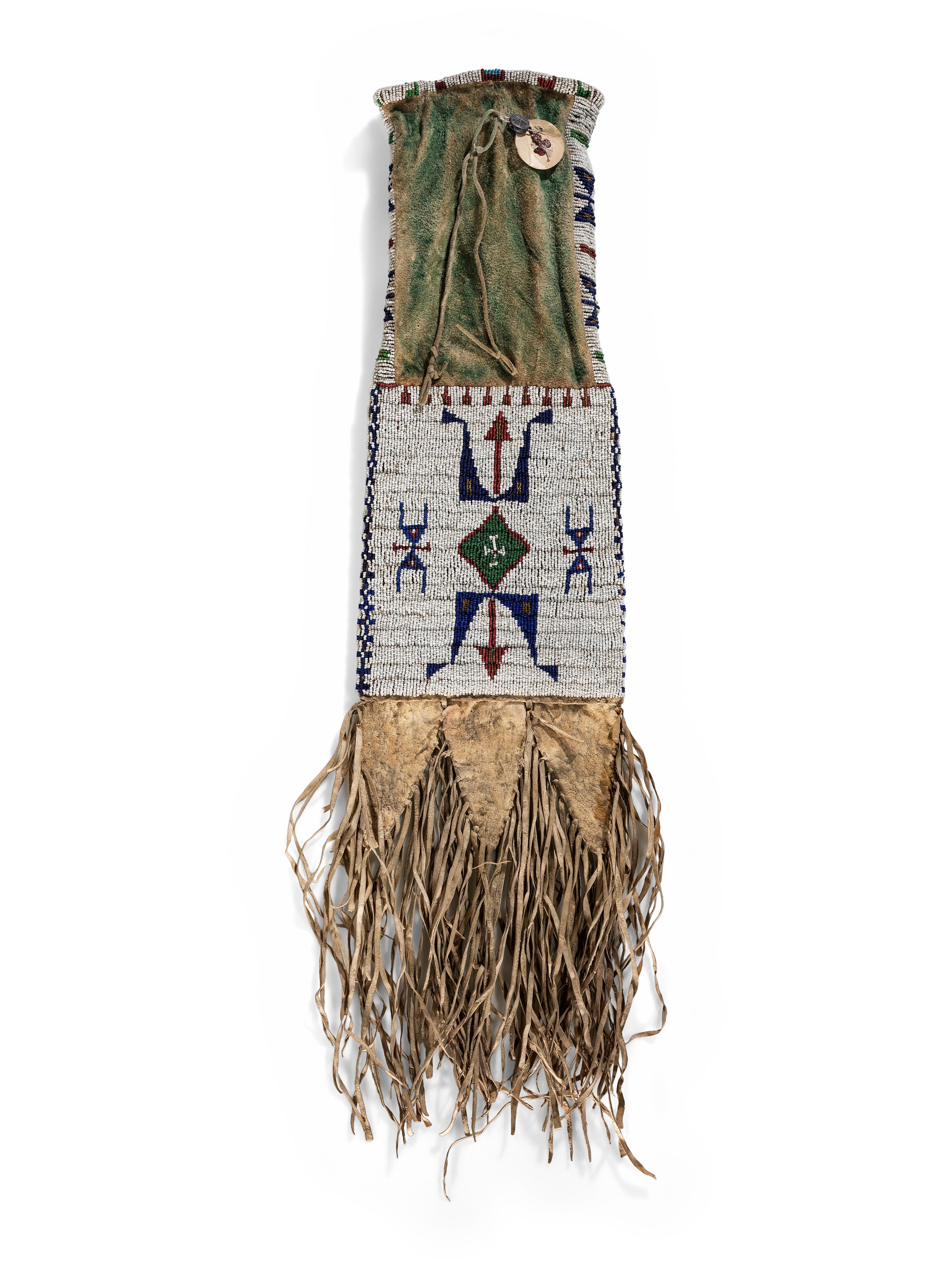 Northern Plains Beaded Hide Tobacco Bag