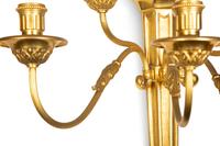 A Set of Four Gilt Bronze Five-Light Sconces