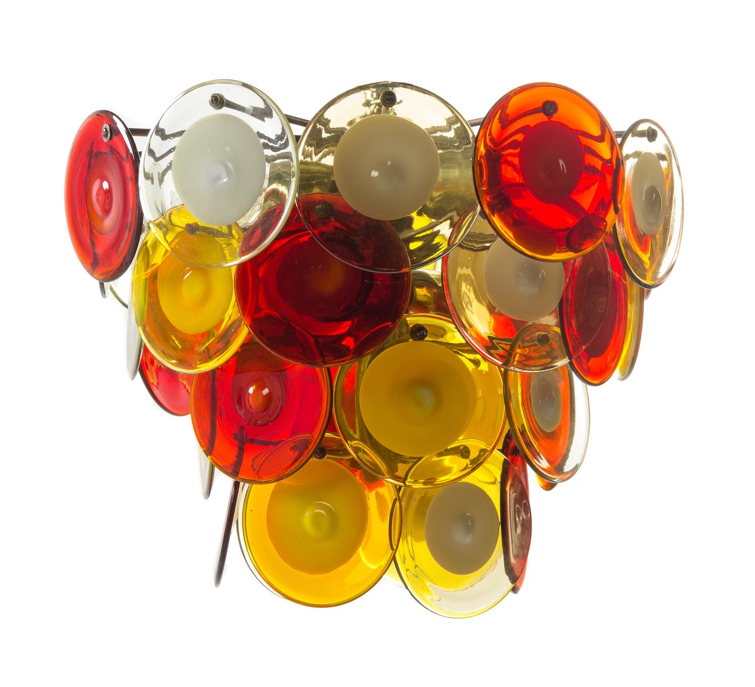 Vistosi, MURANO, ITALY, 1960s, a cascading chandelier