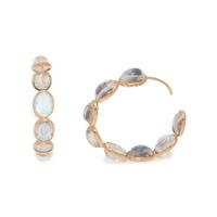 MOONSTONE HOOP EARRINGS