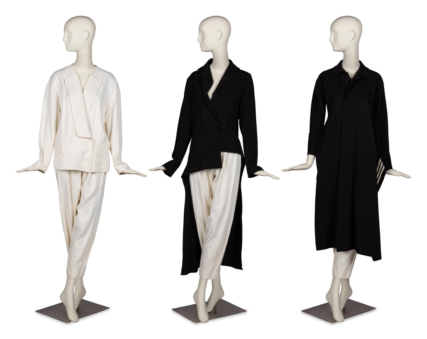 Two Yohji Yamamoto Long Jackets with Thierry Mugler Ensemble, 1980-90s