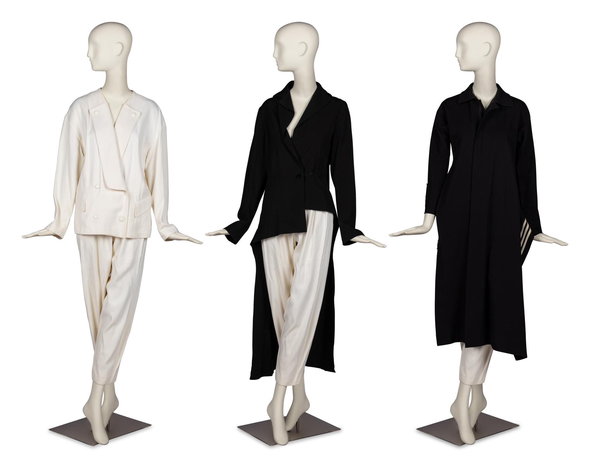 Two Yohji Yamamoto Long Jackets with Thierry Mugler Ensemble, 1980-90s
