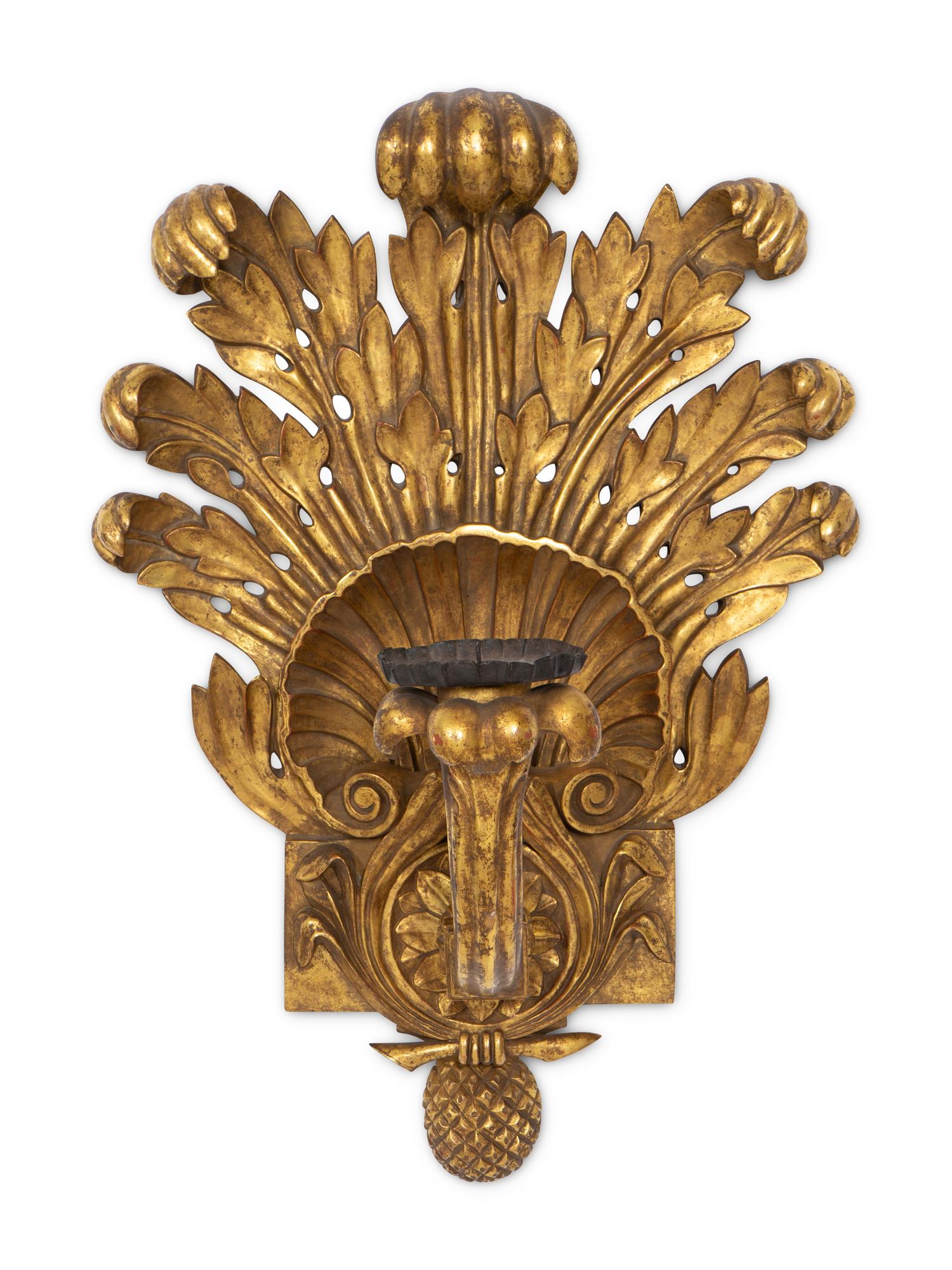 A Large Italian Giltwood Candle Sconce