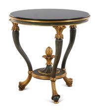 A Pair of Italian Parcel Gilt Marble-Top Side Tables
