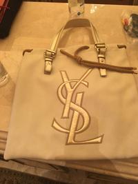 Yves Saint Laurent Cream Canvas Tote, 1990-2000s