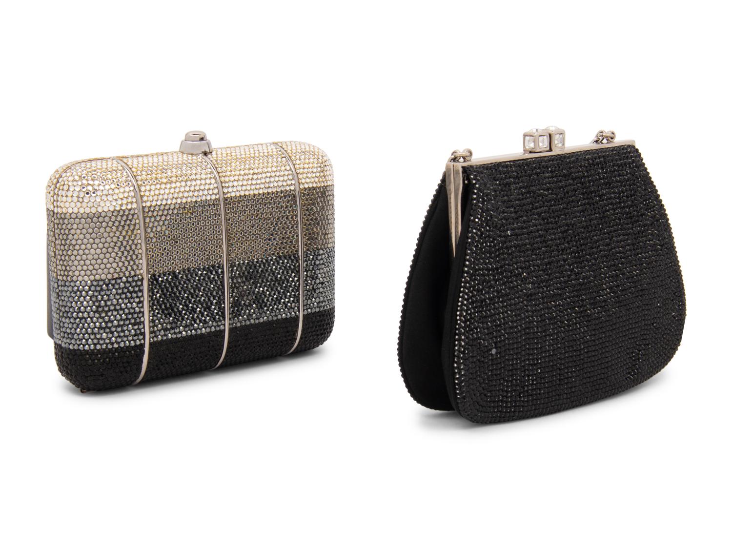 Two Judith Leiber Crystal Minaudière Clutches - One Formerly Owned by Elizabeth Taylor