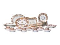 A Derby Parcel Gilt and Polychrome Armorial Porcelain Dinner Service