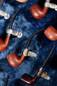 A Britain's Best Briar High Class Pipes Wall Case with Pipes and Smoking Jacket
