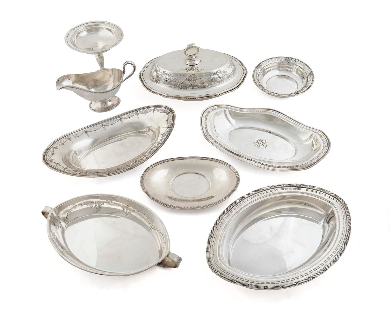 A Group of American Silver and Silverplate Table Articles