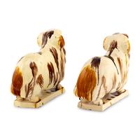 A Pair of Staffordshire Pottery Ram Figures