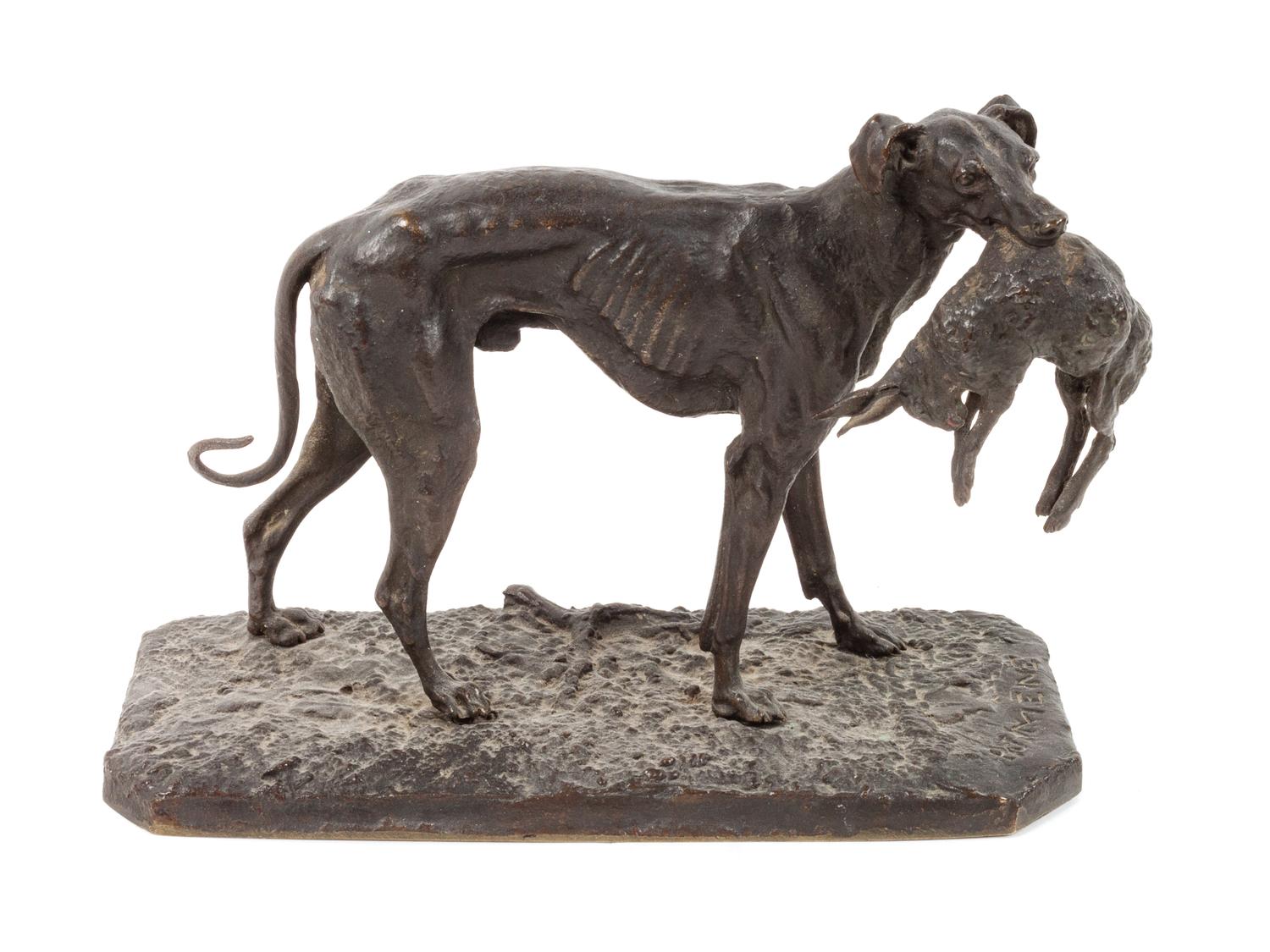 Bronze Hound with Rabbit