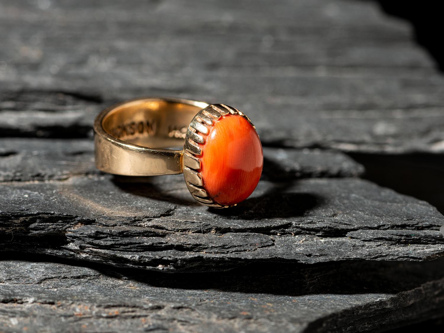 14K Gold and Coral Ring