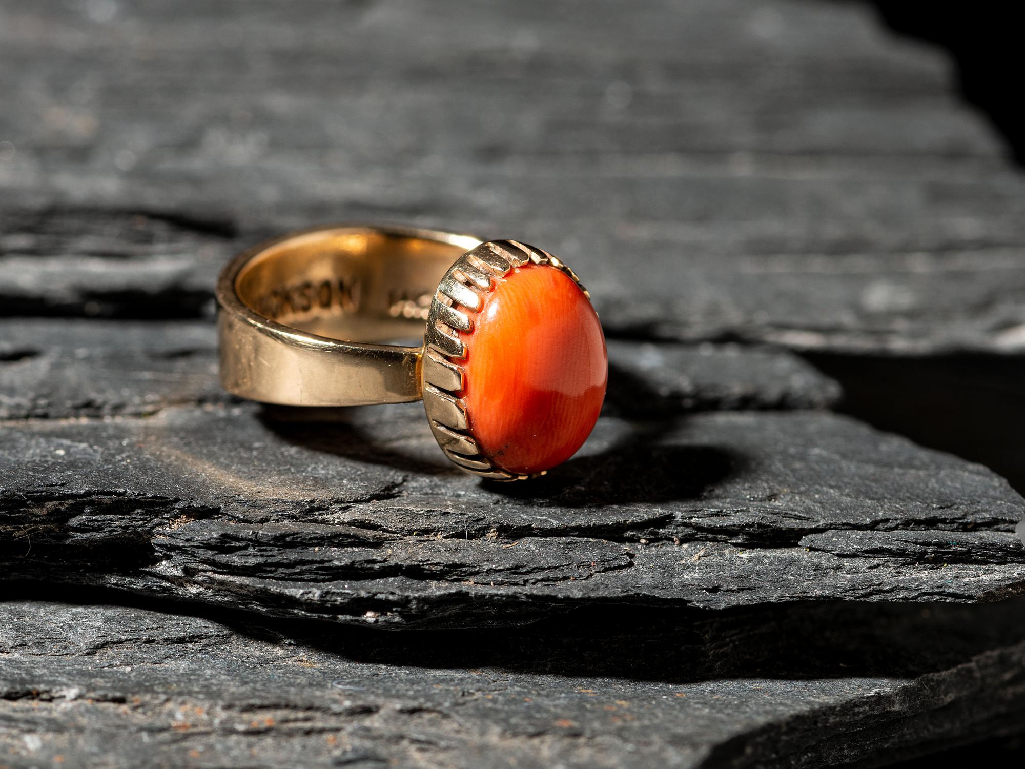 14K Gold and Coral Ring