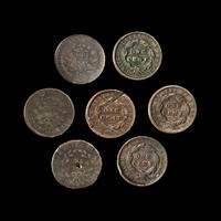 A Group of Seven United States Large-Size 1c Coins