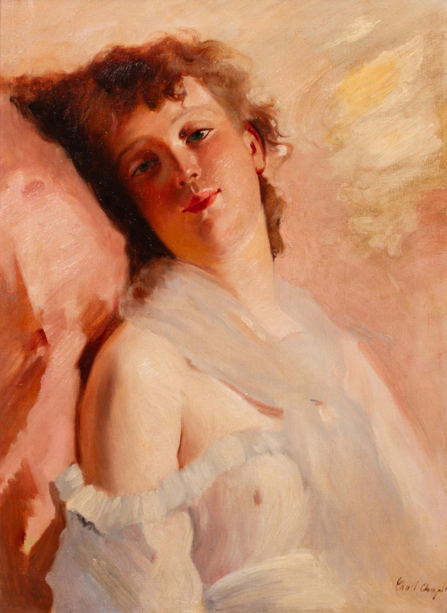 Portrait of a Young Beauty in a Sheer Blouse