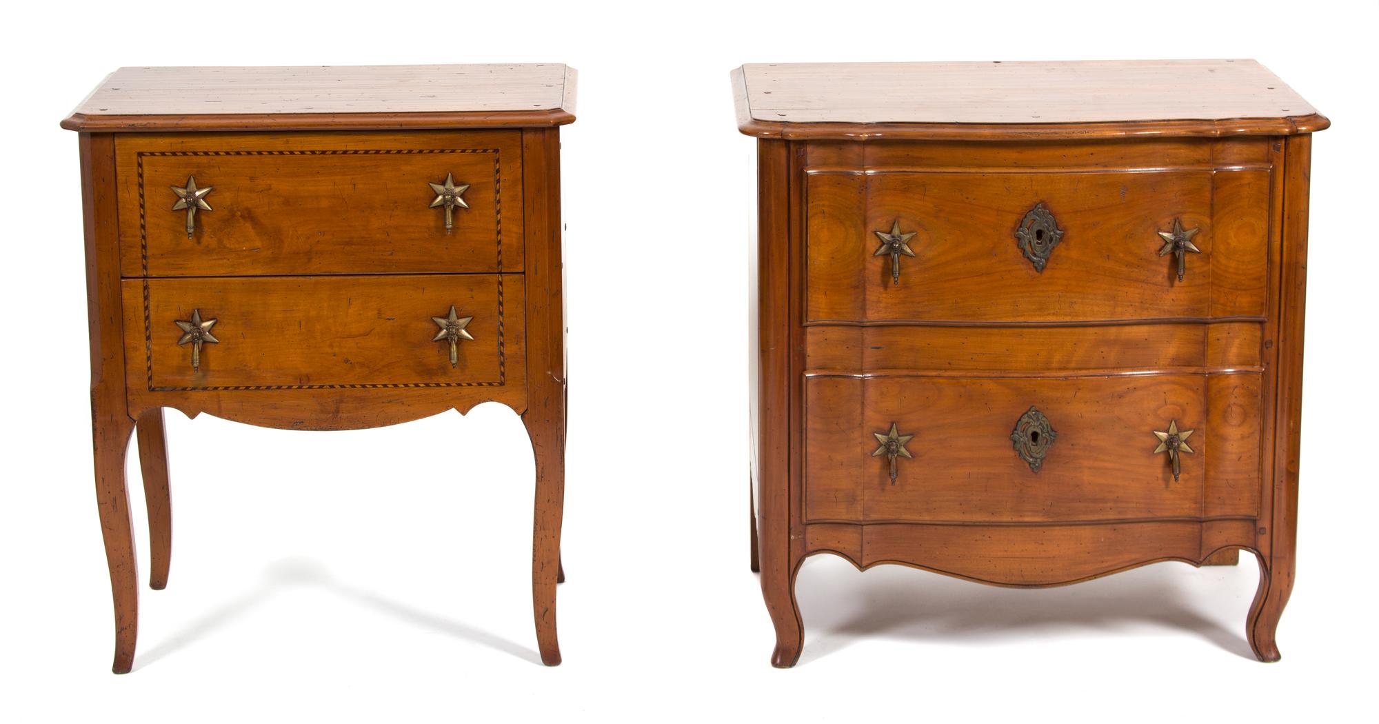 Two French Provincial Style Fruitwood Cabinets Height of taller 31 1/4 inches. — LATE 19TH CENTURY