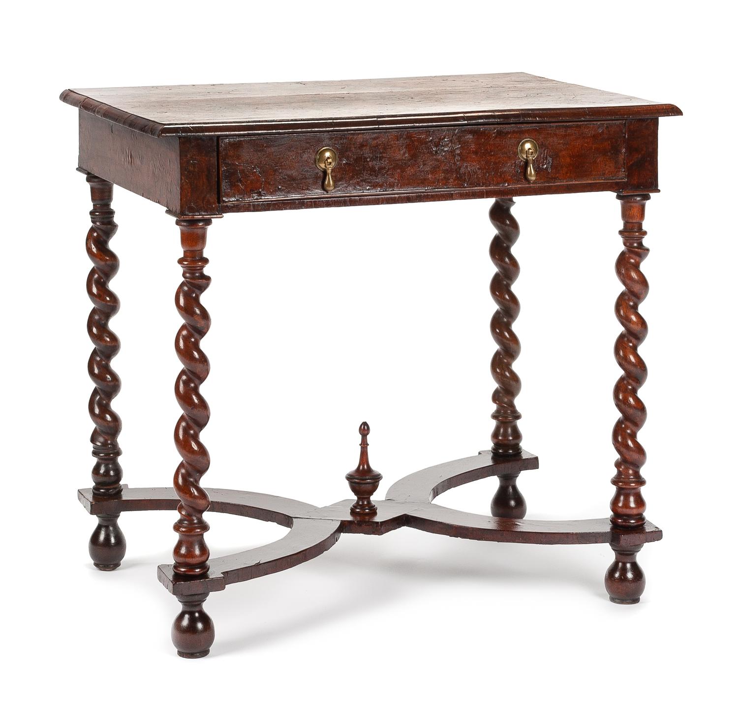 A George I Burled Walnut Side Table Height 27 x width 29 x depth 18 1/2 inches. — 18TH CENTURY