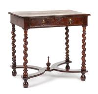 A George I Burled Walnut Side Table Height 27 x width 29 x depth 18 1/2 inches. — 18TH CENTURY