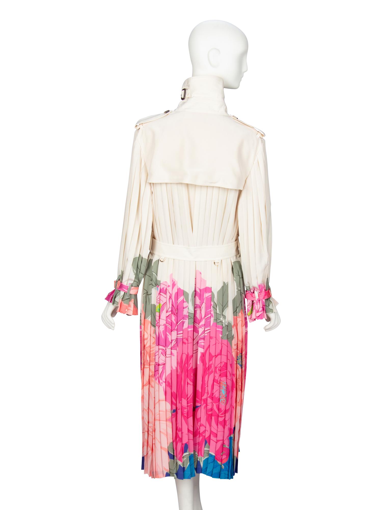 VALENTINO, PRINTED SILK TRENCH COATDRESS