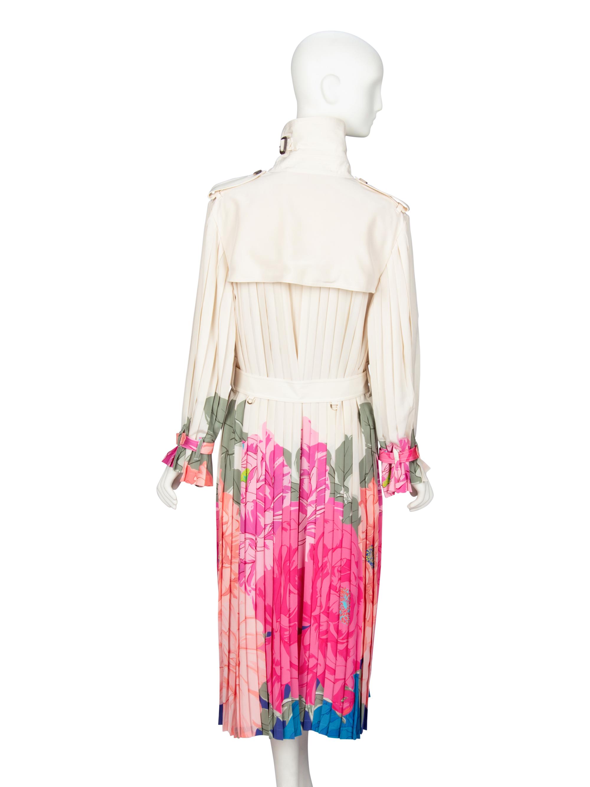 VALENTINO, PRINTED SILK TRENCH COATDRESS