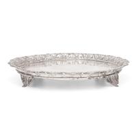 A Portuguese Silver Reticulated and Footed Tray