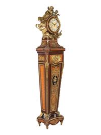 A Louis XVI Style Gilt Bronze Mounted Parquetry and Mahogany Régulateur de Pendule