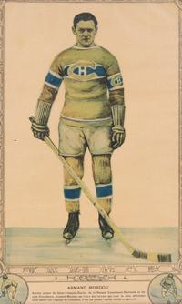 (HOCKEY) Nine large format lithographed hockey cards by La Presse, Montreal, 1930-1932.