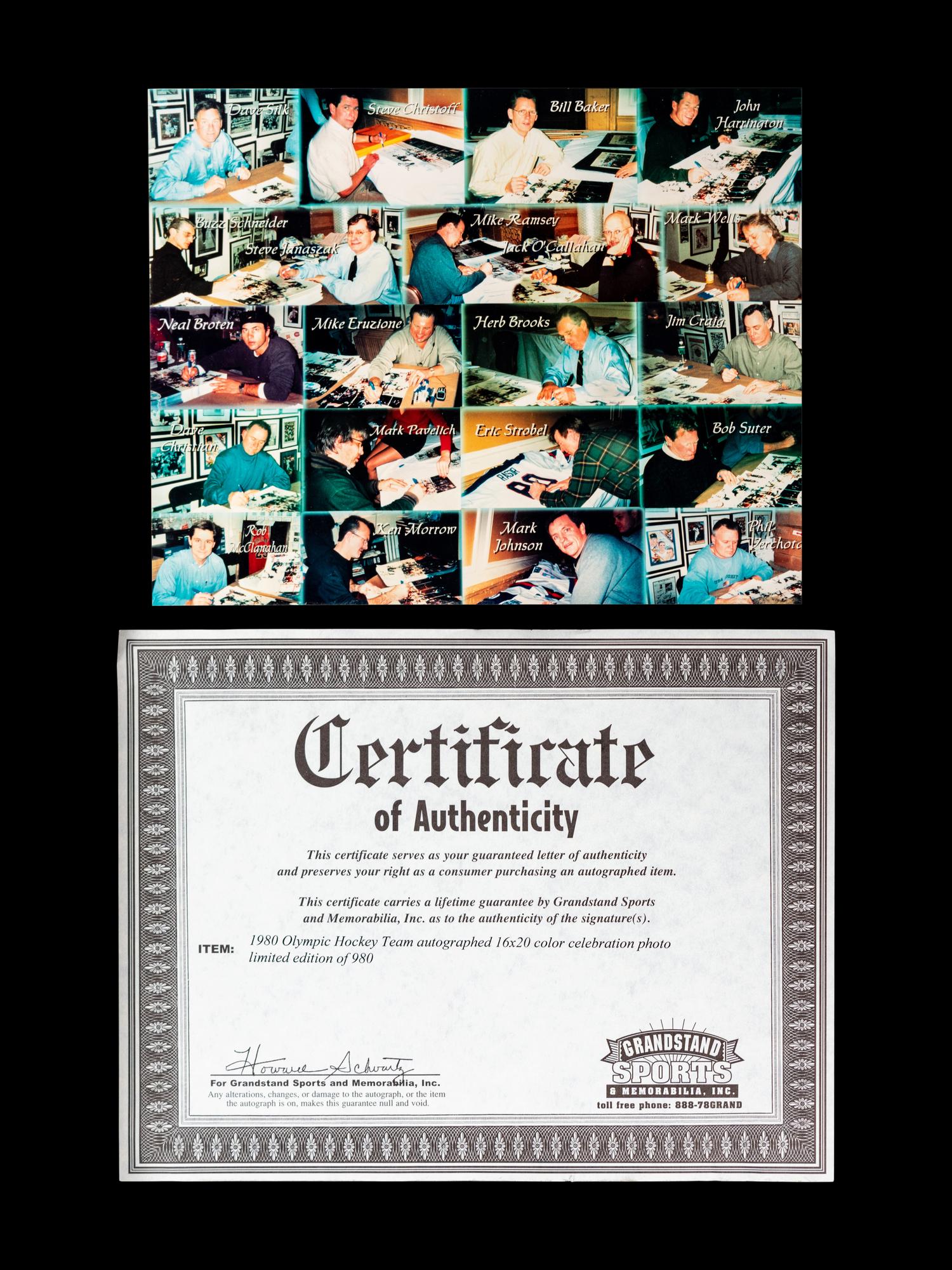 A Group of 1980 United States Olympic Hockey Team Signed Autographed Items Including Herb Brooks (BAS Beckett Authentication Services Certified),